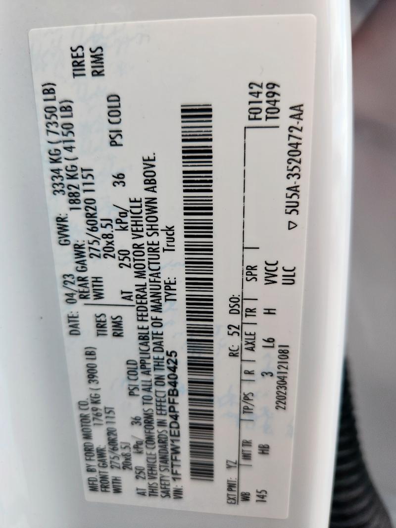 2023 FORD F150 SUPER #3310309977