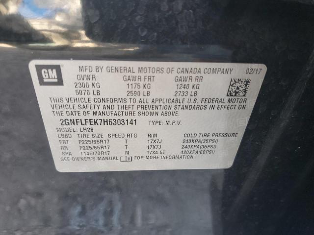 2017 CHEVROLET EQUINOX LT - 2GNFLFEK7H6303141