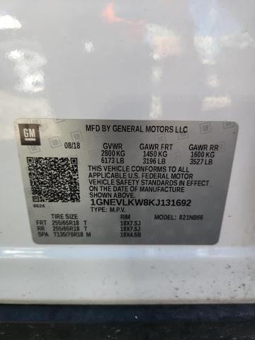 2019 CHEVROLET TRAVERSE L - 1GNEVLKW8KJ131692