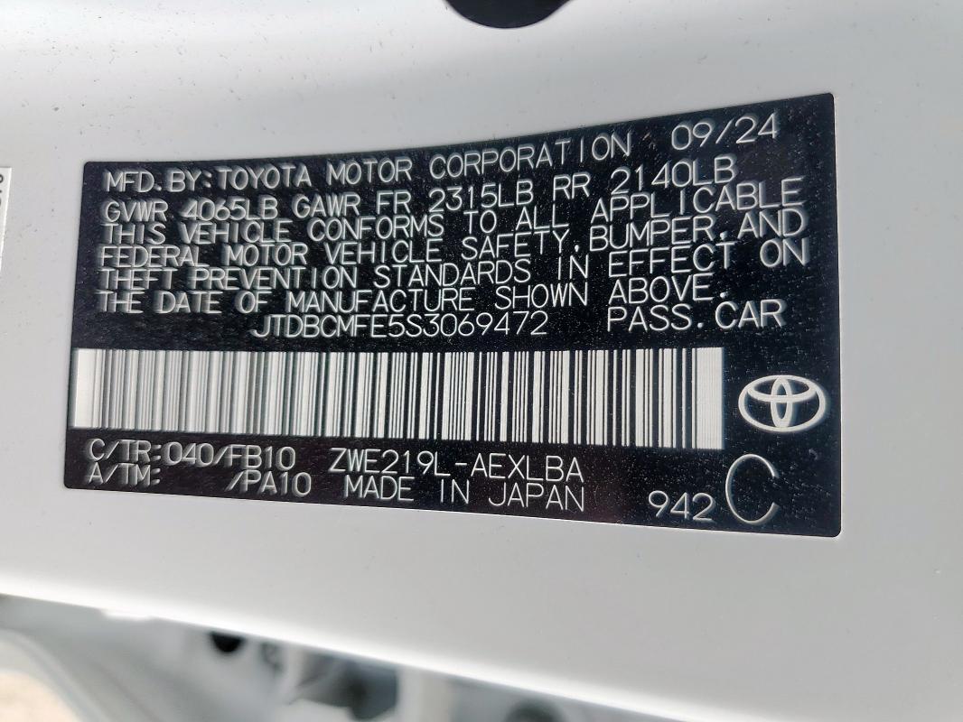 2025 TOYOTA COROLLA LE - JTDBCMFE5S3069472