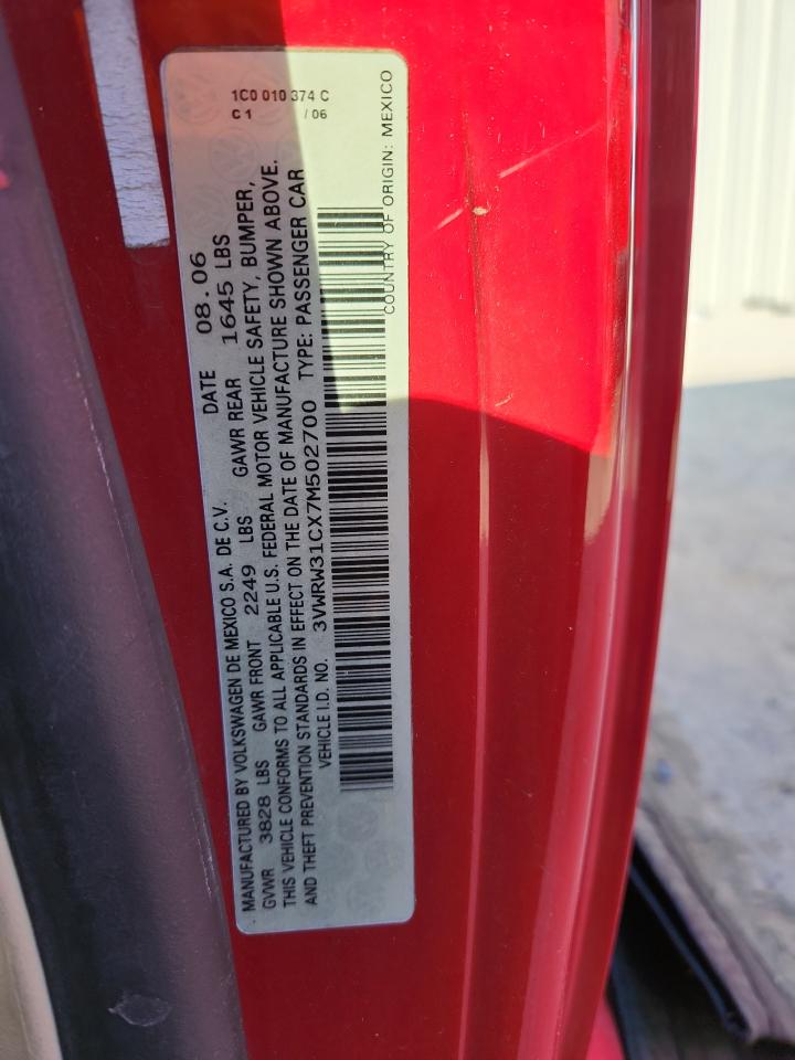 Lot #3309640066 2007 VOLKSWAGEN NEW BEETLE