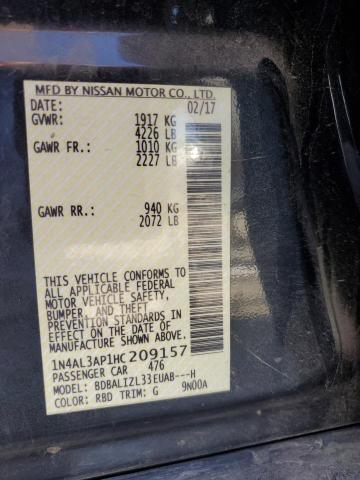 2017 NISSAN ALTIMA 2.5 1N4AL3AP1HC209157