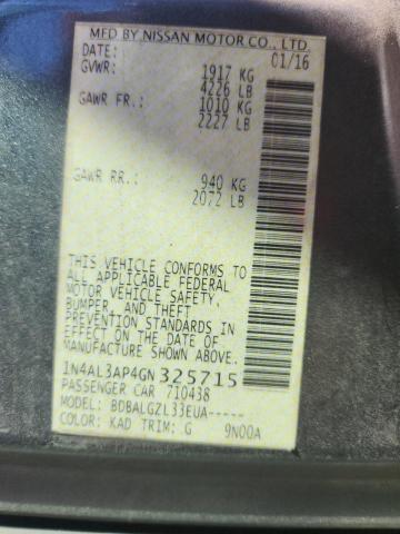 2016 NISSAN ALTIMA 2.5 - 1N4AL3AP4GN325715