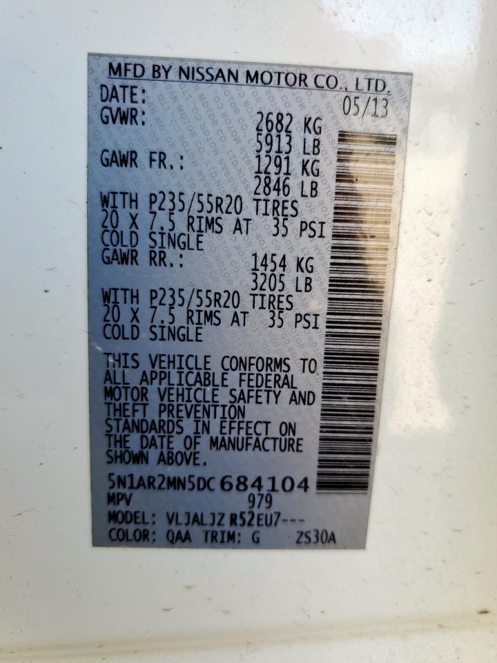 Lot #3305749769 2013 NISSAN PATHFINDER