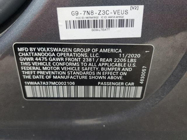 2021 VOLKSWAGEN PASSAT S 1VWAA7A37MC002106