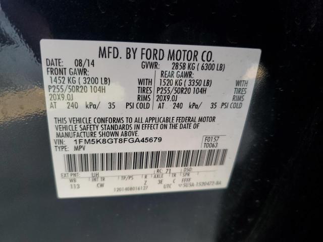 2015 FORD EXPLORER S - 1FM5K8GT8FGA45679