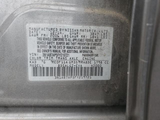 2015 NISSAN SENTRA S 3N1AB7AP5FY219721