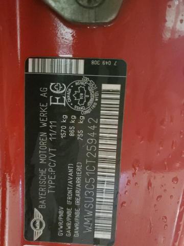 2012 MINI COOPER - WMWSU3C51CT259442