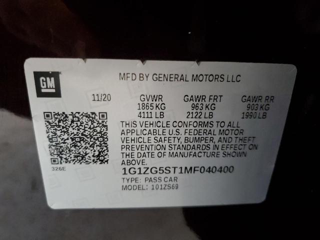 2021 CHEVROLET MALIBU RS #3271605341