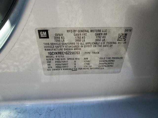 2016 CHEVROLET SILVERADO K1500 LT 1GCVKREC1GZ290763