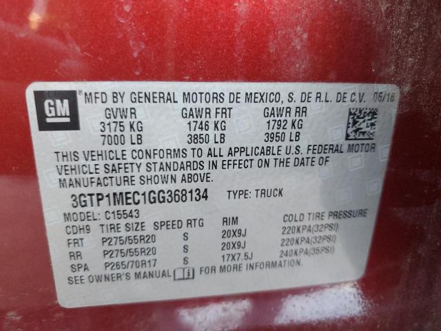 2016 GMC SIERRA C15 3GTP1MEC1GG368134