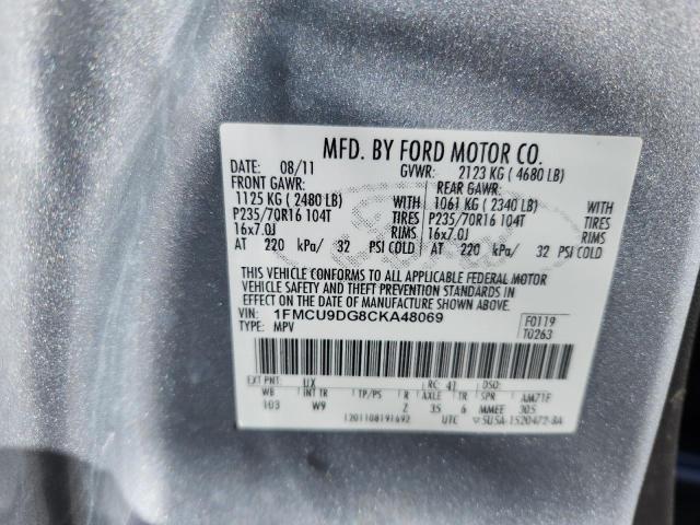 2012 FORD ESCAPE XLT - 1FMCU9DG8CKA48069