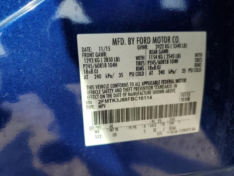 2015 FORD EDGE SEL - 2FMTK3J88FBC16114