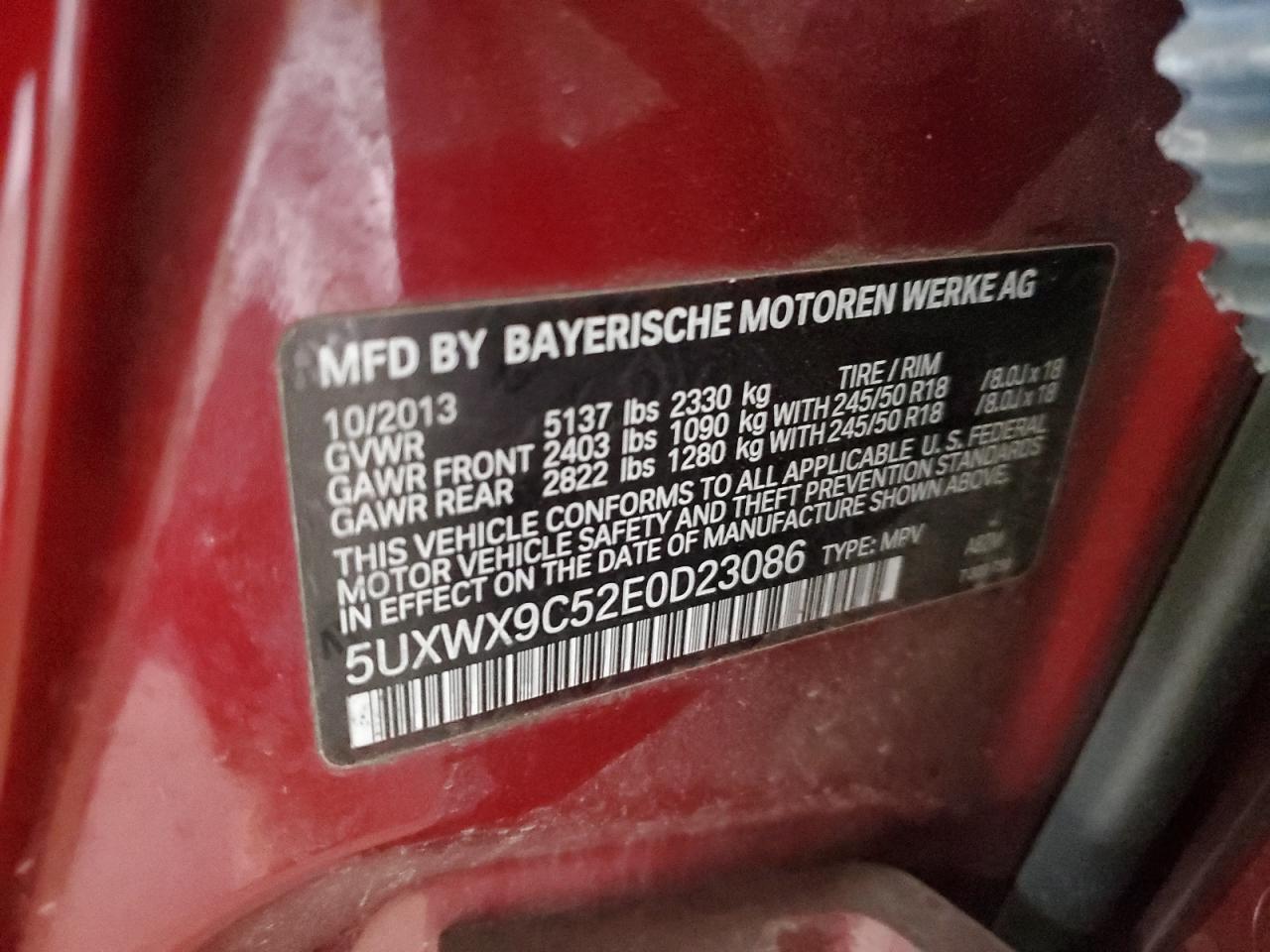 Lot #3310450301 2014 BMW X3 XDRIVE2