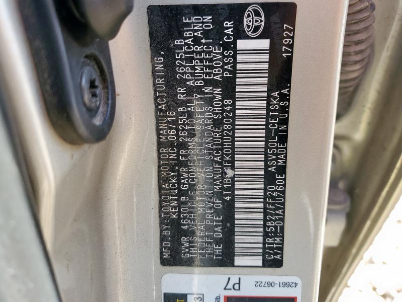 2017 TOYOTA CAMRY SE #3278673771
