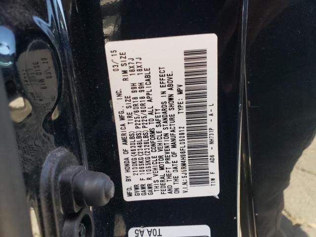 2015 HONDA CR-V TOURING 5J6RM4H96FL050912