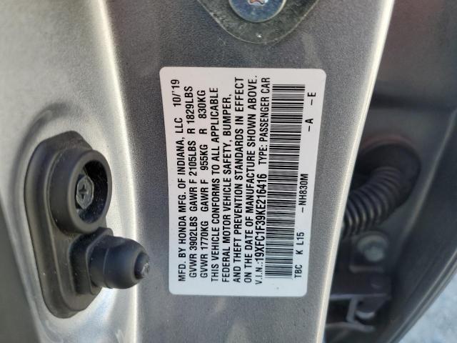 2019 HONDA CIVIC EX 19XFC1F39KE216416