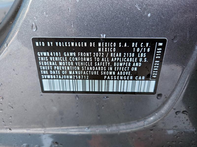 2017 VOLKSWAGEN JETTA SE - 3VWB67AJ0HM258712