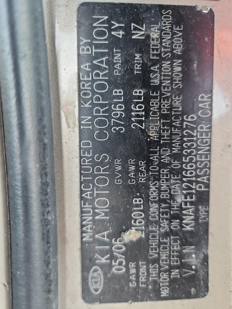 2006 KIA SPECTRA LX #3311610223