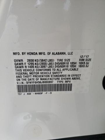 2018 HONDA PILOT EXL #3264473441