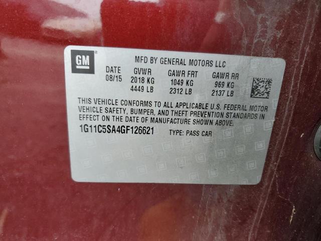 2016 CHEVROLET MALIBU LIM 1G11C5SA4GF126621