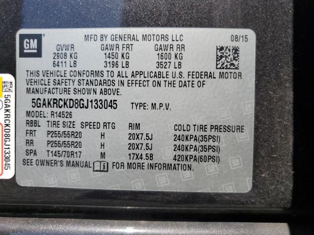 2016 BUICK ENCLAVE 5GAKRCKD8GJ133045