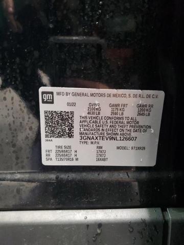 2022 CHEVROLET EQUINOX LT - 3GNAXTEV9NL126607