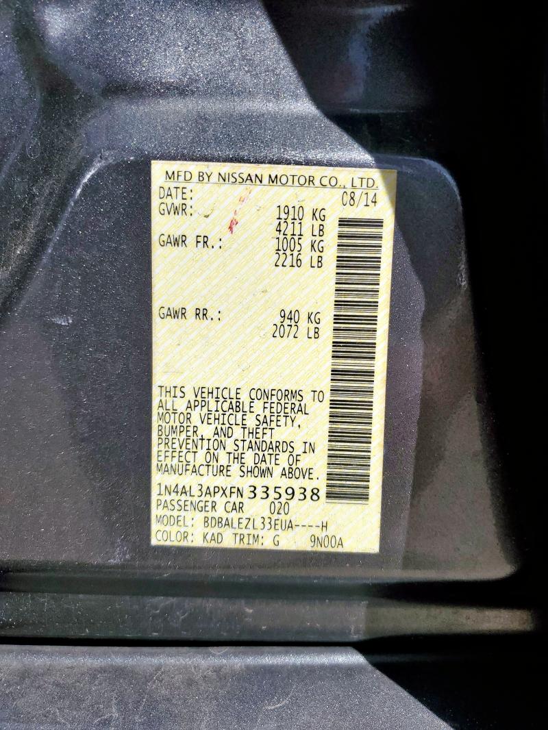 2015 NISSAN ALTIMA 2.5 - 1N4AL3APXFN335938