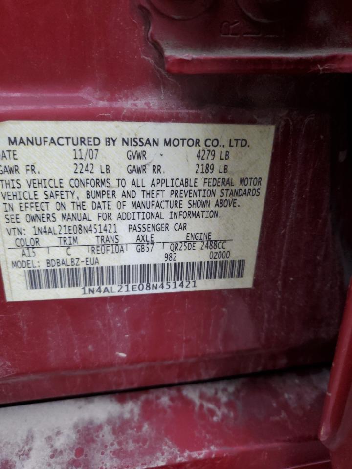 Lot #3278976064 2008 NISSAN ALTIMA 2.5