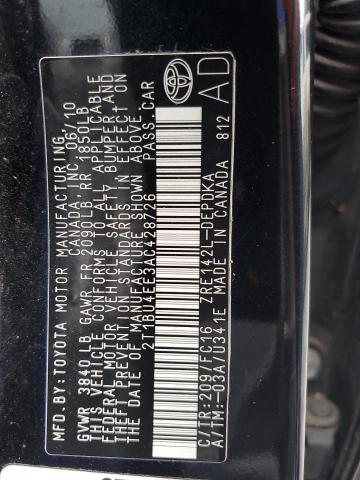 2010 TOYOTA COROLLA BA #3304864541