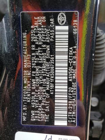 2013 TOYOTA CAMRY L #3285710654