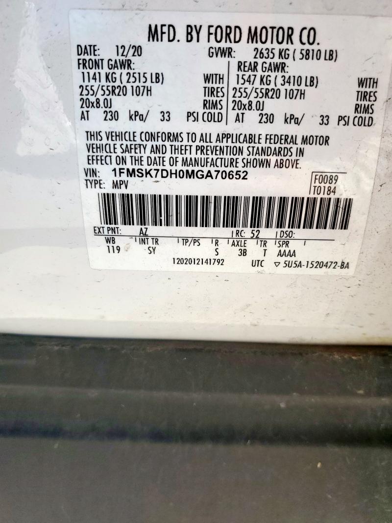 2021 FORD EXPLORER X #3290424780