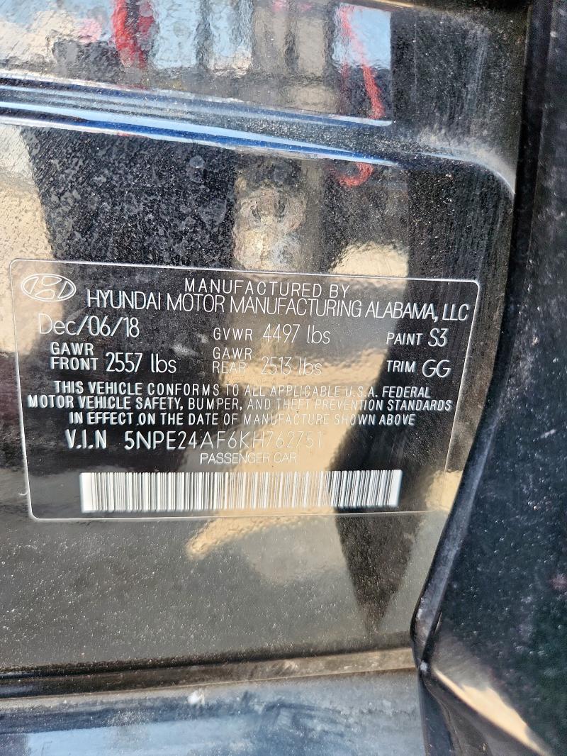 2019 HYUNDAI SONATA SE 5NPE24AF6KH762751