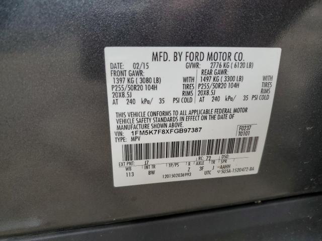 2015 FORD EXPLORER L 1FM5K7F8XFGB97387