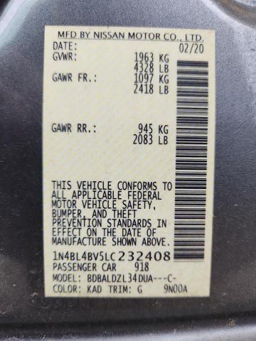 2020 NISSAN ALTIMA S #3296279486