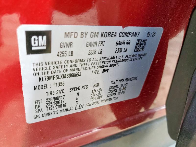 2021 CHEVROLET TRAILBLAZE - KL79MPSLXMB060693