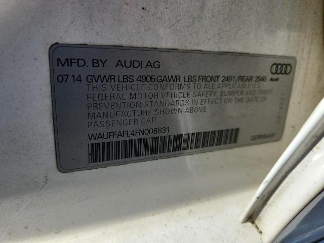 2015 AUDI A4 PREMIUM WAUFFAFL4FN006831