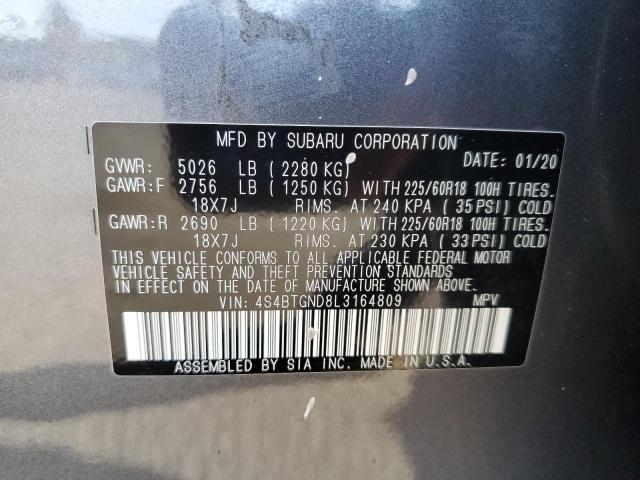 2020 SUBARU OUTBACK LI #3310301050