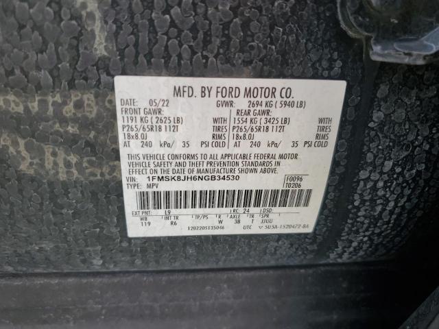 2022 FORD EXPLORER T 1FMSK8JH6NGB34530