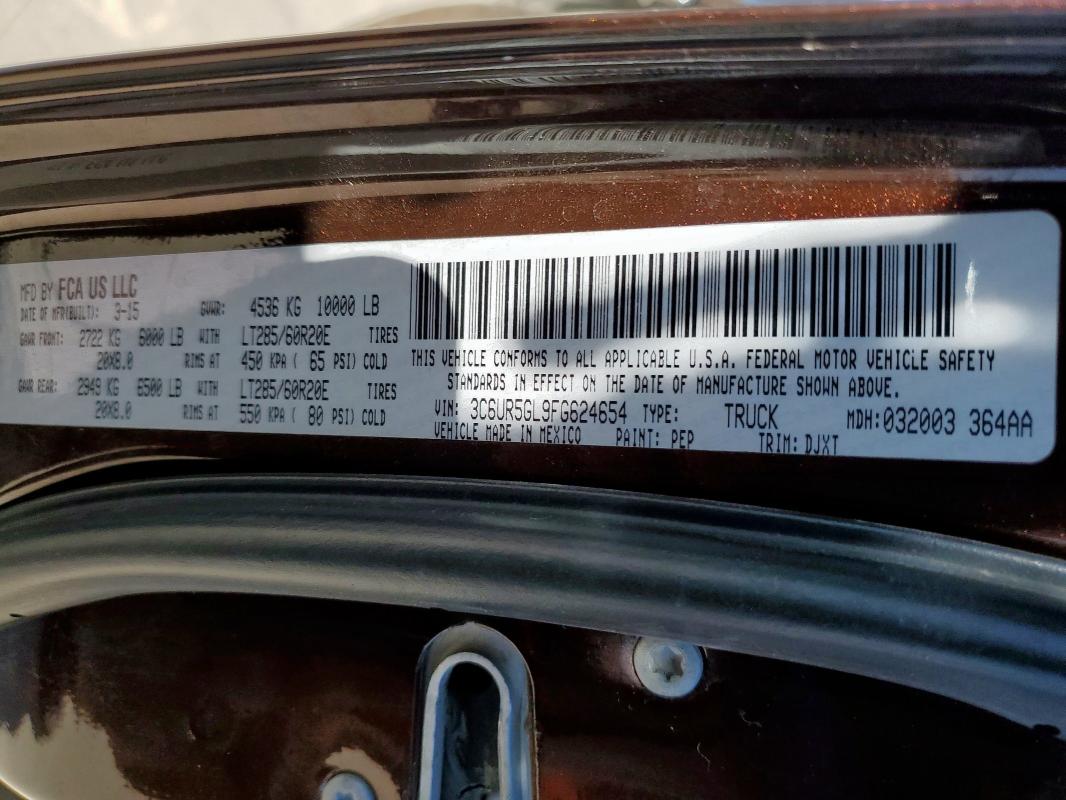 2015 RAM 2500 LONGH 3C6UR5GL9FG624654