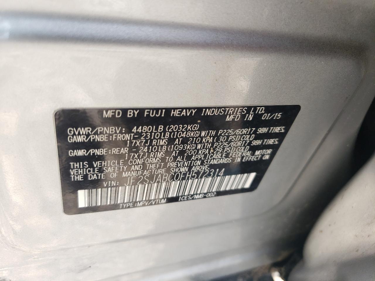 SUBARU FORESTER 2.5I