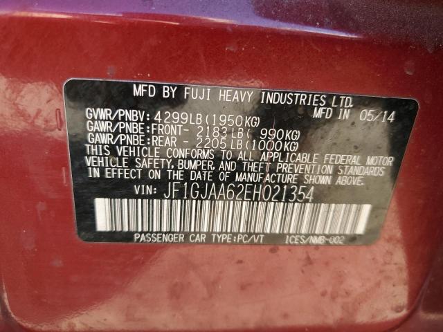 2014 SUBARU IMPREZA - JF1GJAA62EH021354