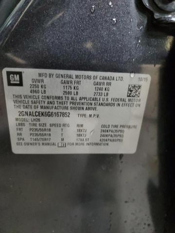 2016 CHEVROLET EQUINOX LT #3279588254