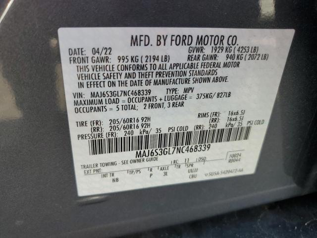2022 FORD ECOSPORT S MAJ6S3GL7NC468339
