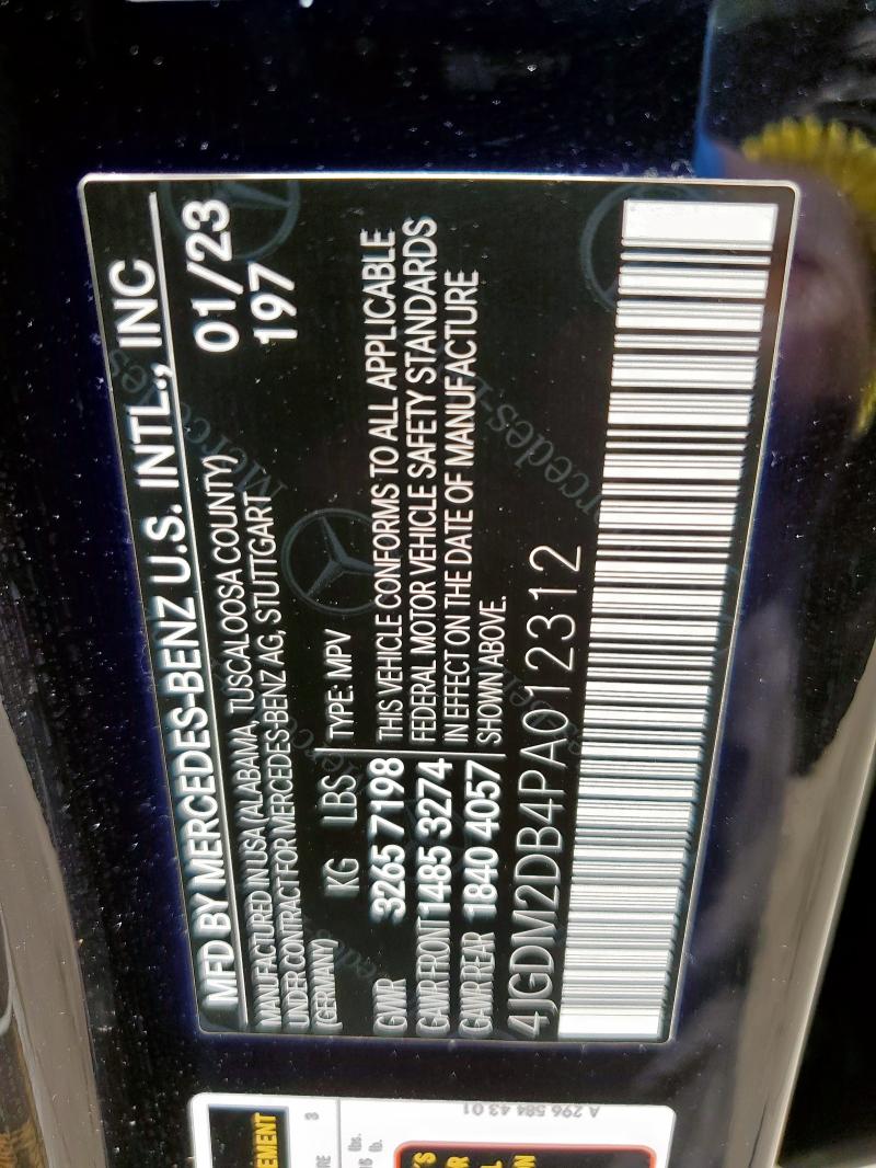 2023 MERCEDES-BENZ EQS SUV 45 4JGDM2DB4PA012312