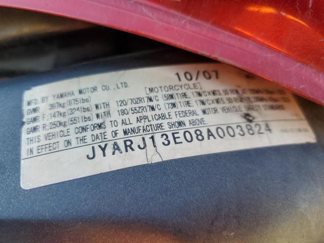 2008 YAMAHA FZ6 SHG JYARJ13E08A003824