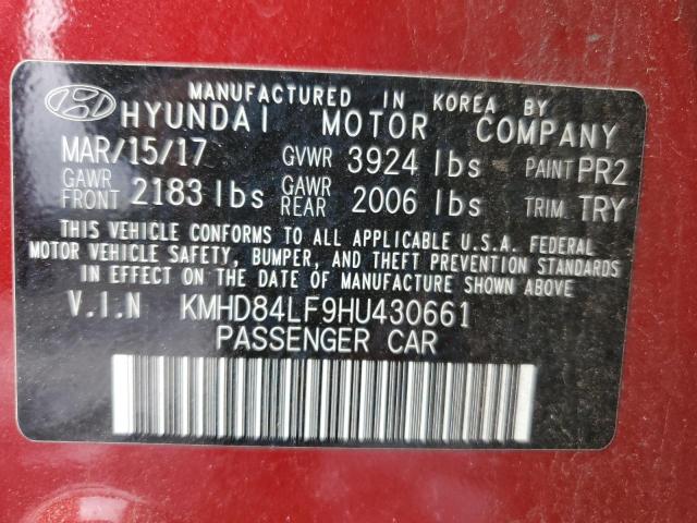 2017 HYUNDAI ELANTRA SE - KMHD84LF9HU430661