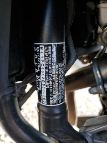 2016 HONDA CB500 X MLHPC4612G5300260