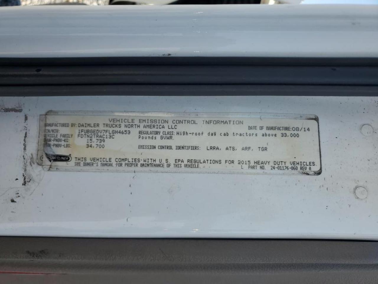 Lot #3303651930 2015 FREIGHTLINER CASCADIA 1