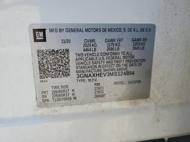 2021 CHEVROLET EQUINOX LS 3GNAXHEV3MS124854